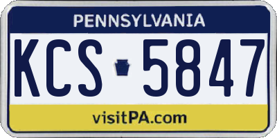 PA license plate KCS5847