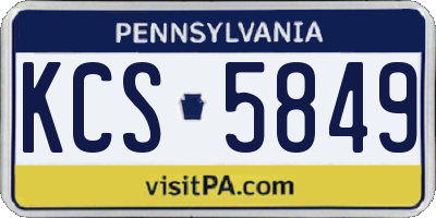 PA license plate KCS5849