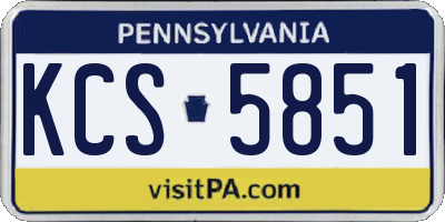 PA license plate KCS5851