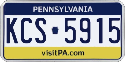 PA license plate KCS5915