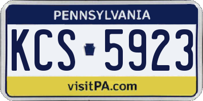 PA license plate KCS5923