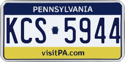 PA license plate KCS5944