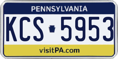 PA license plate KCS5953