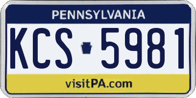 PA license plate KCS5981