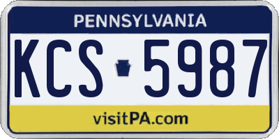 PA license plate KCS5987