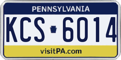 PA license plate KCS6014
