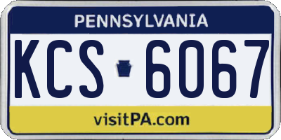 PA license plate KCS6067