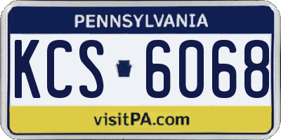 PA license plate KCS6068