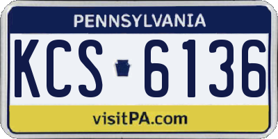 PA license plate KCS6136