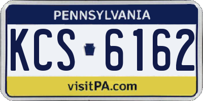 PA license plate KCS6162