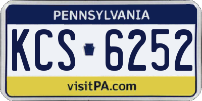 PA license plate KCS6252