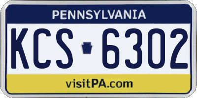 PA license plate KCS6302