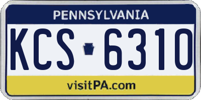 PA license plate KCS6310