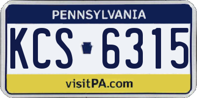 PA license plate KCS6315