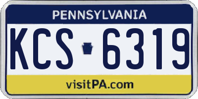 PA license plate KCS6319