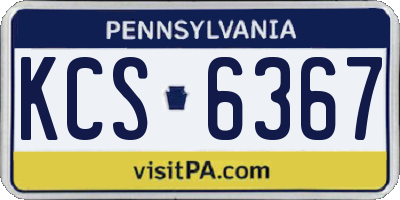 PA license plate KCS6367