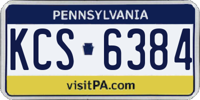 PA license plate KCS6384