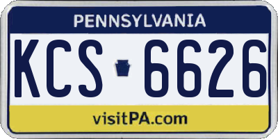 PA license plate KCS6626