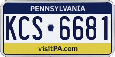 PA license plate KCS6681