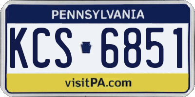 PA license plate KCS6851
