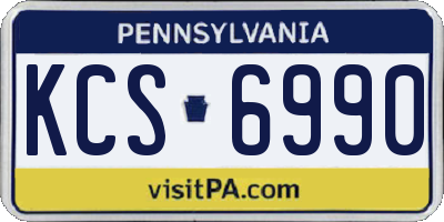 PA license plate KCS6990