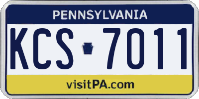 PA license plate KCS7011