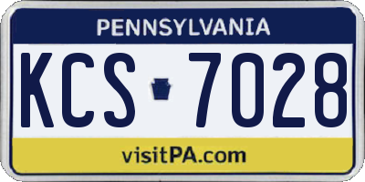 PA license plate KCS7028