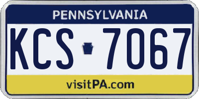 PA license plate KCS7067