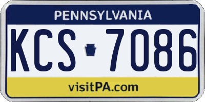 PA license plate KCS7086