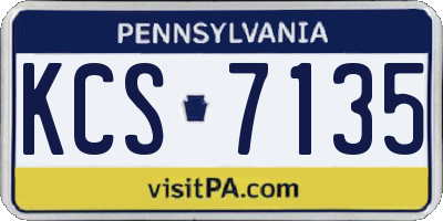 PA license plate KCS7135