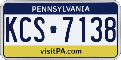 PA license plate KCS7138