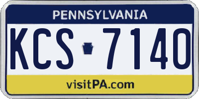 PA license plate KCS7140