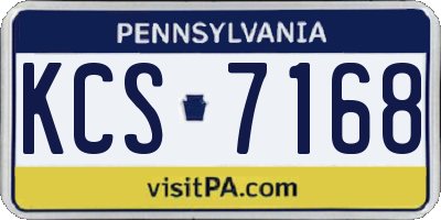 PA license plate KCS7168