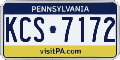 PA license plate KCS7172