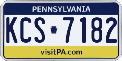 PA license plate KCS7182