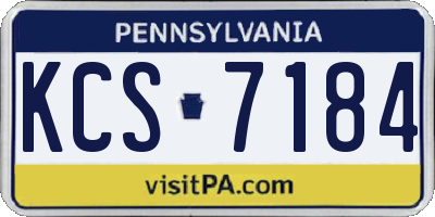 PA license plate KCS7184