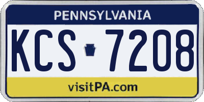 PA license plate KCS7208