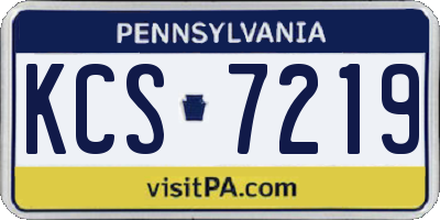 PA license plate KCS7219