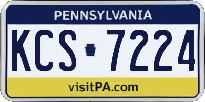 PA license plate KCS7224