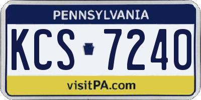 PA license plate KCS7240