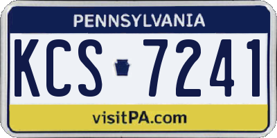 PA license plate KCS7241