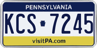 PA license plate KCS7245