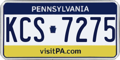 PA license plate KCS7275