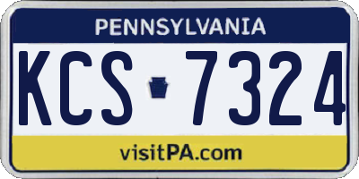 PA license plate KCS7324