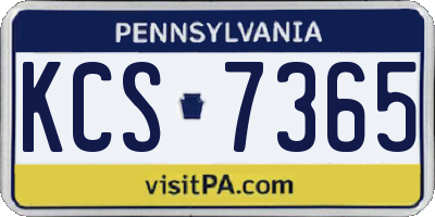 PA license plate KCS7365