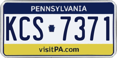 PA license plate KCS7371