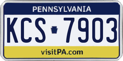 PA license plate KCS7903