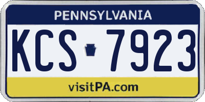 PA license plate KCS7923