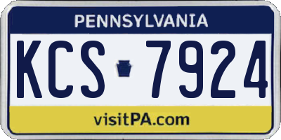 PA license plate KCS7924