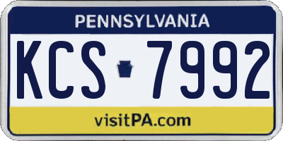PA license plate KCS7992